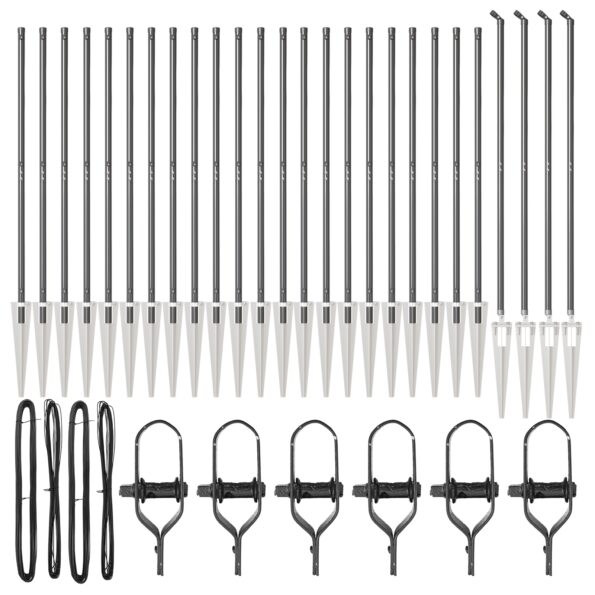 vidaXL Plotové stĺpy s hrotom 26 ks Ø32 mm 140 cm Pozinkovaná oceľ – Obrázok 3