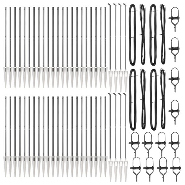 vidaXL Stĺpy pre plot s hrotom 52 ks Ø32 mm 140 cm Pozinkovaná oceľ – Obrázok 3