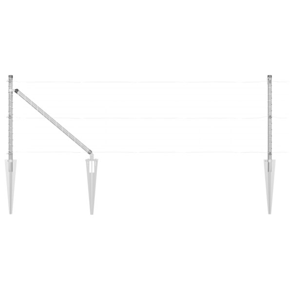 vidaXL Odtiene plotových stĺpikov s hrotom 52 ks Ø32 mm 60 cm Pozinkovaná oceľ – Obrázok 2