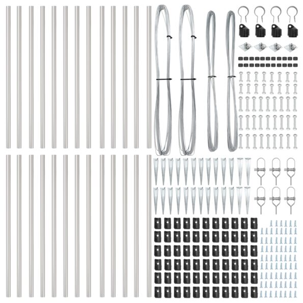 3350203_5.jpg vidaXL Plotové stĺpiky so špičkou 26 ks Ø32 mm 80 cm Pozinkovaná oceľ – Obrázok 5