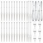 vidaXL Stĺpy plotu so špicou 26 ks Ø32 mm 100 cm Pozinkovaná oceľ – Obrázok 4