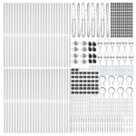 vidaXL Stĺp na plot. 52 pcs Sivá 3,2 x 3,2 x 145 cm – Obrázok 5