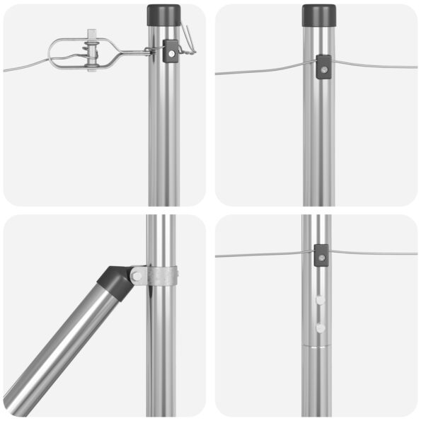 3350210_5.jpg vidaXL Stĺpiky na plot s hrotom 52 ks Ø32 mm 140 cm Pozinkovaná oceľ – Obrázok 5