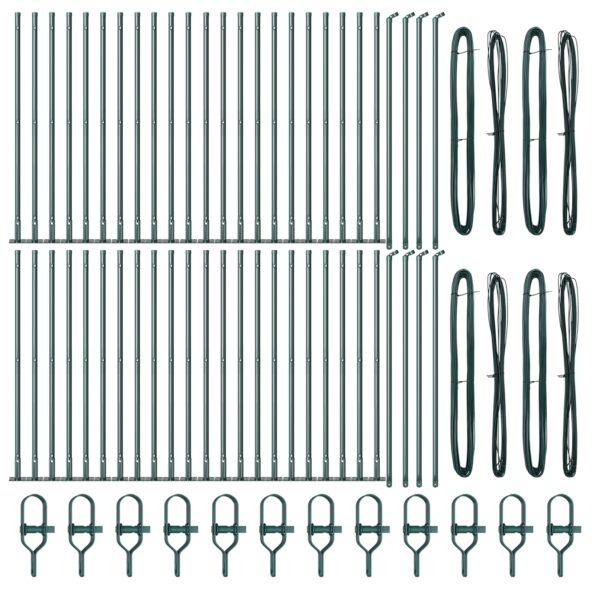 3350218_3.jpg vidaXL Plotové stĺpiky Sada 52 Zelená Oceľ 3.2 x 3.2 x 50 cm Pevné – Obrázok 3