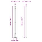 vidaXL Plotové stĺpiky Sada 52 Zelená Oceľ 3.2 x 3.2 x 50 cm Pevné – Obrázok 9