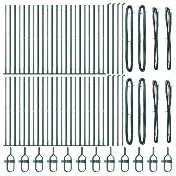 vidaXL Stĺpy pre plot Súprava 104 Zelená Betón 3.2 x 3.2 x 78.5 cm – Obrázok 3