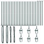 vidaXL Oplotovacie stĺpy Sada 52 Zelená Betón, Oceľ 3.2 x 3.2 x 83.5 cm – Obrázok 3