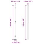 vidaXL Stĺp na plot. 52 pcs Sivá 3,2 x 3,2 x 160 cm – Obrázok 9