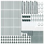 vidaXL Plotové stĺpy Sada 104 Zelená Betón 3.2 x 3.2 x 88.5 cm Trvácne – Obrázok 4