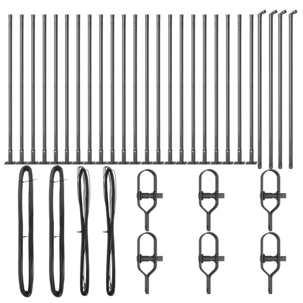 vidaXL Stĺpy oplocenia Sada 26 Sivá Betón, Kov 3,2 x 3,2 x 70 cm Pevný – Obrázok 3