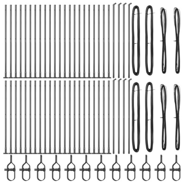 3350248_3.jpg vidaXL Plotové stĺpiky Sada 104 Sivá Betón, Kov 3.2 x 3.2 x 78.5 cm – Obrázok 3