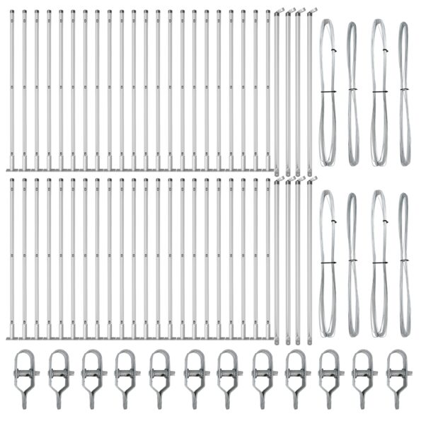 3350254_3.jpg vidaXL Plotové stĺpy Sada 52 ks Pozinkovaná oceľ 3.2 x 3.2 x 50 cm Pevné – Obrázok 3