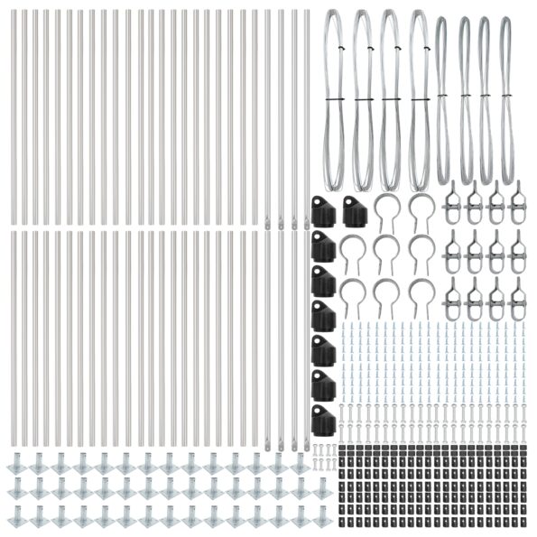 3350254_4.jpg vidaXL Plotové stĺpy Sada 52 ks Pozinkovaná oceľ 3.2 x 3.2 x 50 cm Pevné – Obrázok 4