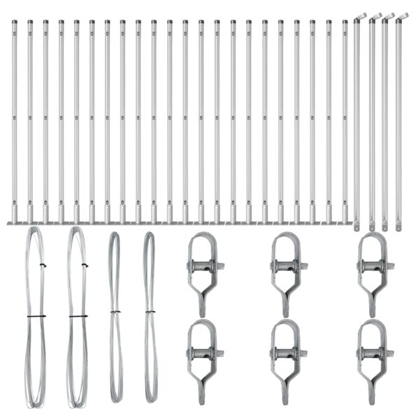 vidaXL plotové stĺpy Súprava 26 Pozinkovaná oceľ 3,2 x 3,2 x 90 cm – Obrázok 3