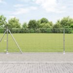 vidaXL Stĺp na plot. 26 pcs Sivá 3,2 x 3,2 x 110 cm