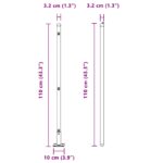 vidaXL Stĺp na plot. 26 pcs Sivá 3,2 x 3,2 x 110 cm – Obrázok 9