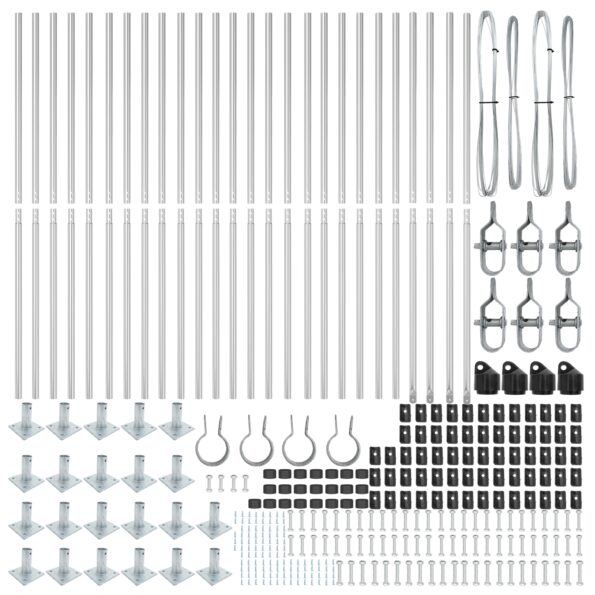 vidaXL Plotové stĺpy Sada 52 Pozinkovaná oceľ 3.2 x 3.2 x 68.5 cm – Obrázok 4