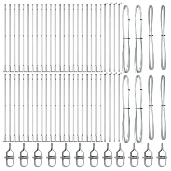 3350266_3.jpg vidaXL Stĺpy plotu Sada 104 Pozinkovaná oceľ 3.2 x 3.2 x 78.5 cm Trvácne – Obrázok 3