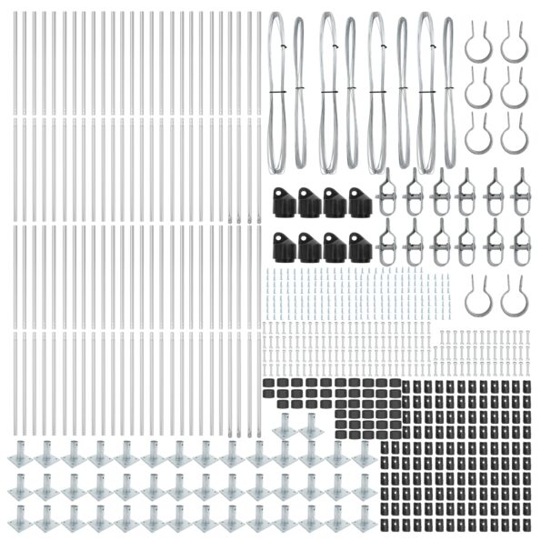 3350266_4.jpg vidaXL Stĺpy plotu Sada 104 Pozinkovaná oceľ 3.2 x 3.2 x 78.5 cm Trvácne – Obrázok 4