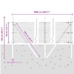 Hexagonálne oplotenie vidaXL Zelené 0.5x10 m Oceľ, Oplotenia vidaXL 7 ks Zelené Ø32 mm 100 cm Pozinkovaná oceľ – Obrázok 12