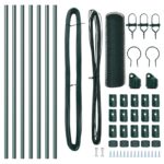 Hexagonálne oplotenie vidaXL Zelené 0.5x10 m Oceľ, Oplotenia vidaXL 7 ks Zelené Ø32 mm 100 cm Pozinkovaná oceľ – Obrázok 4