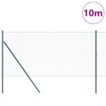 vidaXL Hexagónové oplocenie Zelené 1.2x10 m Oceľ, vidaXL Oplocovacie stĺpiky 7 ks Zelené Ø32 mm 170 cm Galvanizovaná oceľ – Obrázok 3