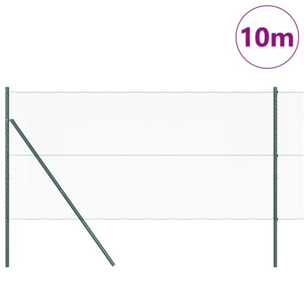 3352640_3.jpg vidaXL Hexagónové oplocenie Zelené 1.2x10 m Oceľ, vidaXL Oplocovacie stĺpiky 7 ks Zelené Ø32 mm 170 cm Galvanizovaná oceľ – Obrázok 3
