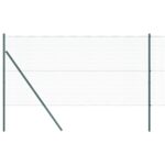 vidaXL Hexagónové oplocenie Zelené 1.2x10 m Oceľ, vidaXL Oplocovacie stĺpiky 7 ks Zelené Ø32 mm 170 cm Galvanizovaná oceľ – Obrázok 6