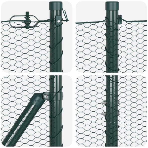 3352640_7.jpg vidaXL Hexagónové oplocenie Zelené 1.2x10 m Oceľ, vidaXL Oplocovacie stĺpiky 7 ks Zelené Ø32 mm 170 cm Galvanizovaná oceľ – Obrázok 7