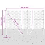 vidaXL hexagonálny plot zelený 1.4x10 m oceľ, vidaXL plotové stĺpy 7 ks zelené Ø32 mm 190 cm pozinkovaná oceľ – Obrázok 12