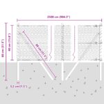 vidaXL hexagonálny plot Zelený 0.4x25 m Oceľ, vidaXL plotové stĺpiky 13 ks Zelené Ø32 mm 80 cm pozinkovaná oceľ – Obrázok 12