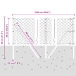 Hexagonálny plot vidaXL Zelený 0.4x25 m Oceľ, Plotové stĺpiky vidaXL 13 ks Zelené Ø32 mm 80 cm Pozinkovaná oceľ – Obrázok 12