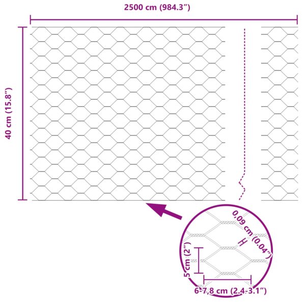 3352659_13.jpg Hexagonálna ohrada vidaXL Zelená 0,4x25 m Oceľ, Príspevky vidaXL 13 ks Zelené Ø32 mm 80 cm Pozinkovaná oceľ – Obrázok 13