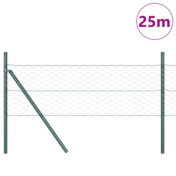 3352659_3.jpg Hexagonálna ohrada vidaXL Zelená 0,4x25 m Oceľ, Príspevky vidaXL 13 ks Zelené Ø32 mm 80 cm Pozinkovaná oceľ – Obrázok 3