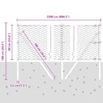 VidaXL hexagonálny plot zelený 0.6x25 m oceľ, VidaXL stĺpy na plot 13 ks zelené Ø32 mm 100 cm pozinkovaná oceľ – Obrázok 12
