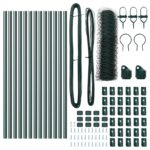 VidaXL hexagonálny plot zelený 0.6x25 m oceľ, VidaXL stĺpy na plot 13 ks zelené Ø32 mm 100 cm pozinkovaná oceľ – Obrázok 4