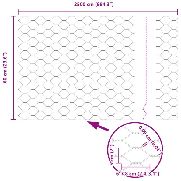 3352667_13.jpg vidaXL Šesťuholníkové oplotenie zelené 0.6x25 m oceľ, vidaXL Stĺpiky oplotenia 13 ks zelené Ø32 mm 100 cm pozinkovaná oceľ – Obrázok 13
