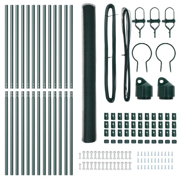 vidaXL Sada plotov 2 ks Zelená Kov 25 x 1,5 m Odolný Vonkajší plot – Obrázok 4