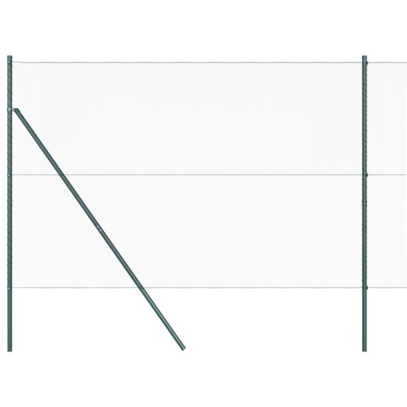 Hexagónový plot vidaXL Zelený 1,6x25 m Oceľ, Plotové stĺpy vidaXL 13 ks Zelené Ø32 mm 210 cm Galvanizovaná oceľ – Obrázok 6