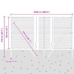 Hexagonálna ohrada vidaXL Zelená 1.6x25 m Oceľ, Stĺpiky na ohradu vidaXL 13 ks Zelené Ø32 mm 210 cm Pozinkovaná oceľ – Obrázok 12