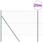 Hexagonálna ohrada vidaXL Zelená 1.6x25 m Oceľ, Stĺpiky na ohradu vidaXL 13 ks Zelené Ø32 mm 210 cm Pozinkovaná oceľ – Obrázok 3