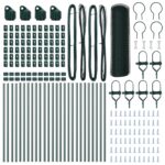 vidaXL Hexagónové oplotenie Zelené 0.4x50 m Oceľ, vidaXL Stĺpy na oplotenie 13 ks Zelené Ø32 mm 80 cm Galvanizovaná oceľ – Obrázok 4