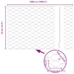 Hexagonálne oplotenie vidaXL Zelené 0.4x50 m Oceľ, Stĺpy vidaXL 13 ks Zelené Ø32 mm 80 cm Pozinkovaná oceľ – Obrázok 13