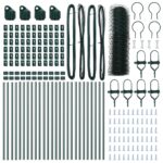 Hexagonálne oplotenie vidaXL Zelené 0.4x50 m Oceľ, Stĺpy vidaXL 13 ks Zelené Ø32 mm 80 cm Pozinkovaná oceľ – Obrázok 4