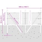 vidaXL Hexagonálne oplotenie Zelené 0.5x50 m Oceľ, vidaXL Oplotené stĺpiky 13 ks Zelené Ø32 mm 100 cm pozinkovaná oceľ – Obrázok 12