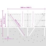 vidaXL Hexagonálne oplotenie Zelené 0.5x50 m Oceľové, vidaXL Plotové stĺpiky 13 ks Zelené Ø32 mm 100 cm Pozinkovaná oceľ – Obrázok 12