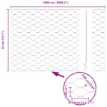 vidaXL Hexagonálne oplotenie Zelené 0.5x50 m Oceľové, vidaXL Plotové stĺpiky 13 ks Zelené Ø32 mm 100 cm Pozinkovaná oceľ – Obrázok 13