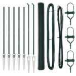 vidaXL Hexagonálny panel Zelený 1,5x10 m Oceľ, vidaXL Stĺpiky ohrady s hrotom 7 ks Ø32 mm 170 cm Pozinkovaná oceľ – Obrázok 4