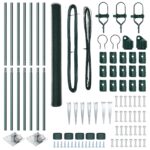 vidaXL Hexagonálny panel Zelený 1,5x10 m Oceľ, vidaXL Stĺpiky ohrady s hrotom 7 ks Ø32 mm 170 cm Pozinkovaná oceľ – Obrázok 5