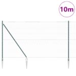 Hexagonálne oplotenie vidaXL Zelené 1.5x10 m Oceľ, Oplotenie vidaXL s hrotom 7 ks Ø32 mm 170 cm Pozinkovaná oceľ – Obrázok 3